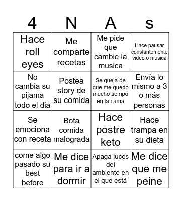 Ana's Bingo Card