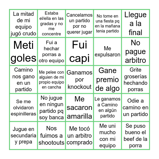 ⚽️Copa Camino⚽️ Bingo Card