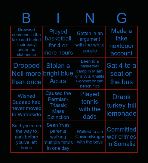 Brigga Bingo Card