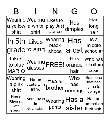 People who have... Bingo Card