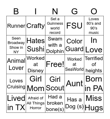 How Alike Are We? Bingo Card