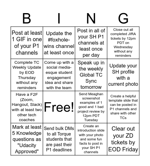 TC Bingo Card