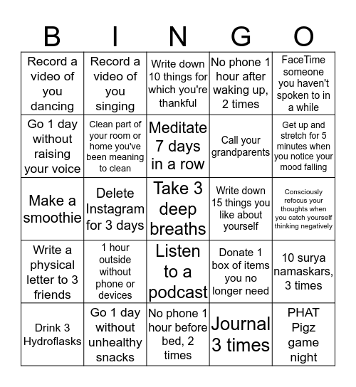 Quarantini, Unshaken & Unstirred Bingo Card