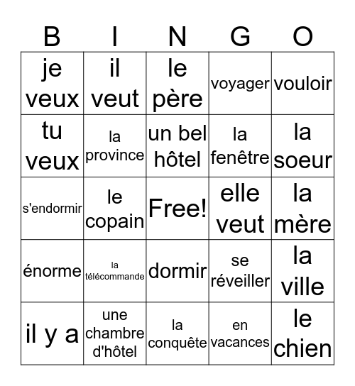 Québec Bingo Card