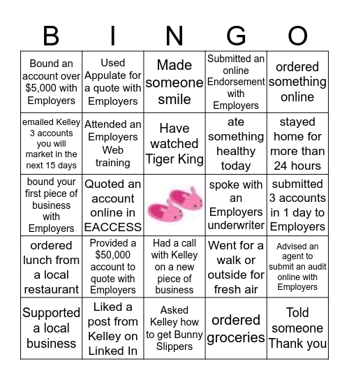 Let's WIN with EMPLOYERS Bingo Card