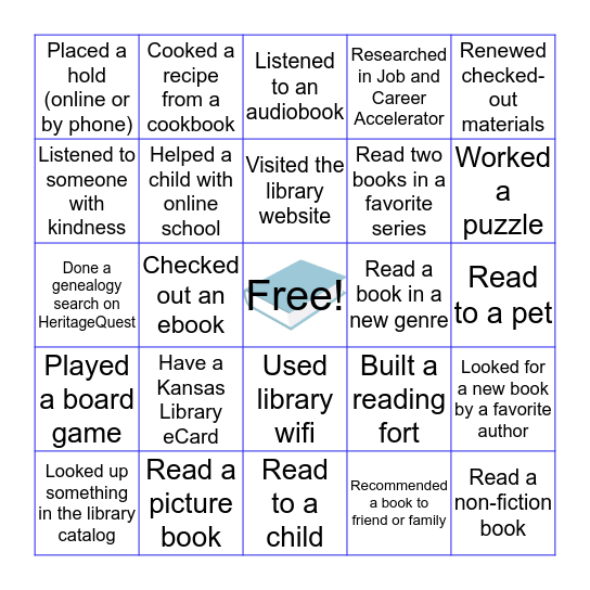 Library Bingo!  How many of these have you done? Bingo Card