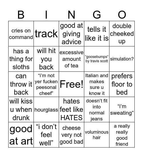 Ileanna Bingo Card