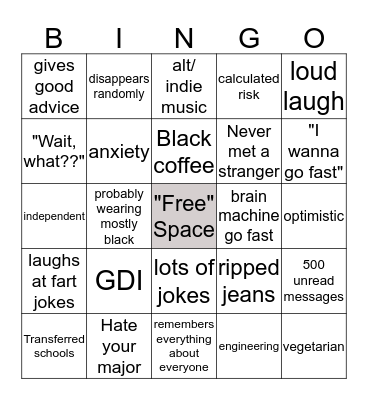 NATALIE BINGO Card