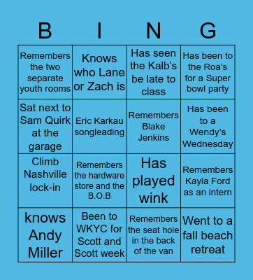 OG SPRING MEADOWS YG Bingo Card