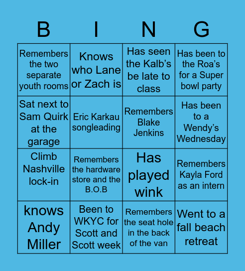 OG SPRING MEADOWS YG Bingo Card