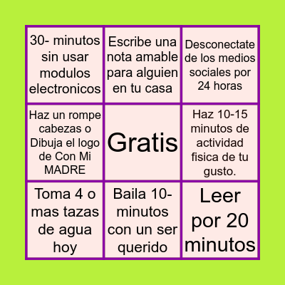 Con Mi MADRE Loteria de Cuarentena Bingo Card