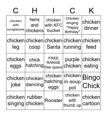 CHICKEN BINGO Card