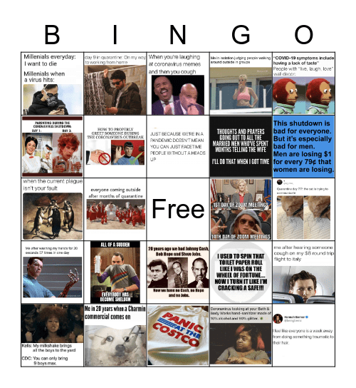 COVID-19 MEMES Bingo Card