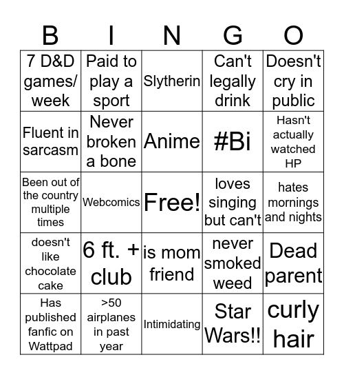 Grim's Bingo Card