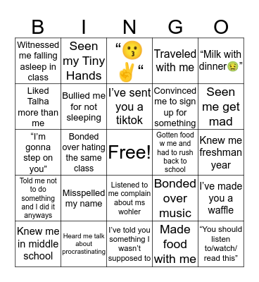 Shaffaf Bingo Card