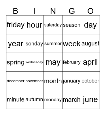 Bingo Card