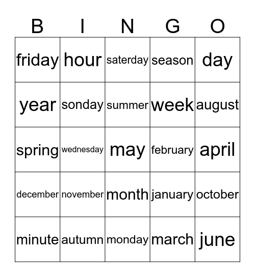 Bingo Card