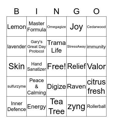 OILY BINGO Card