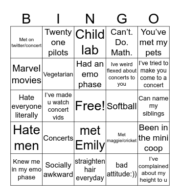 Hadley Bingo💆🏻‍♀️💆🏻‍♀️💆🏻‍♀️ Bingo Card