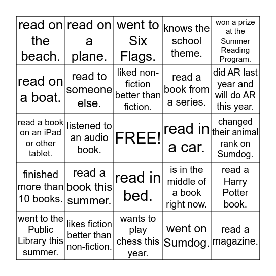 Find Someone Who... Bingo Card