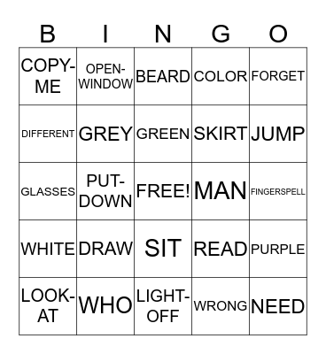 Unit 1  Bingo Card
