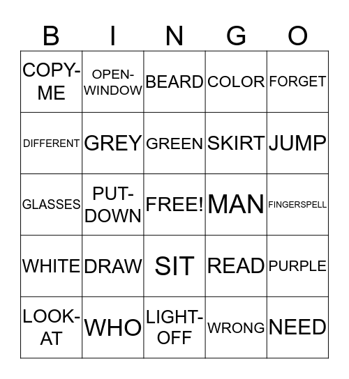 Unit 1  Bingo Card