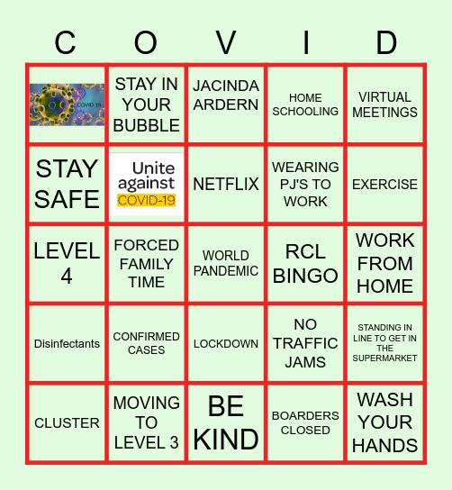 RCL COVID-19 BINGO Card