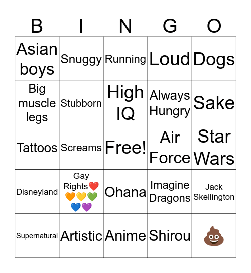 Naynay Bingo Card