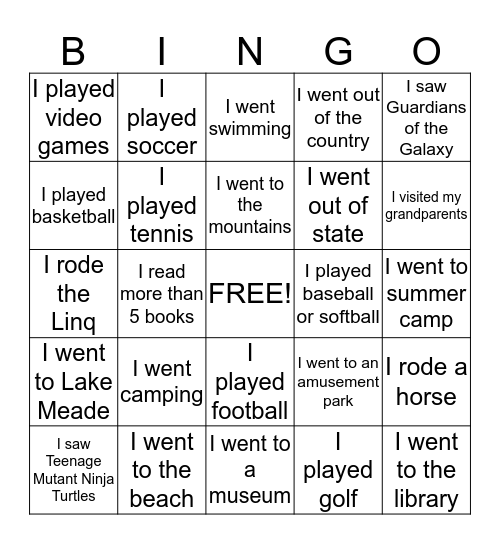 Bingo Card
