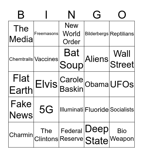 Conspiracy Bingo! Bingo Card