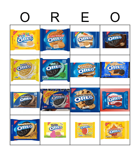 oreo flavors Bingo Card