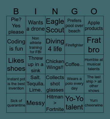 Michael Dreher Bingo Card