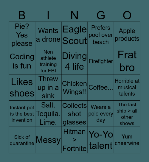 Michael Dreher Bingo Card