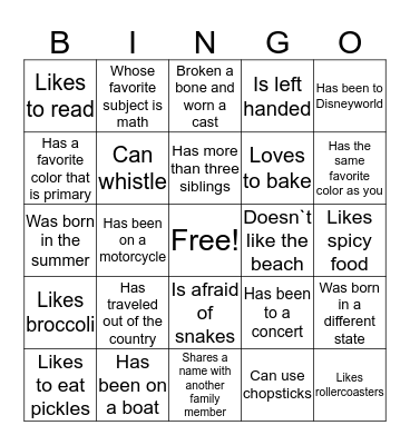 Find Someone Who... Bingo Card