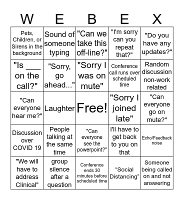 WEB-EX BINGO Card