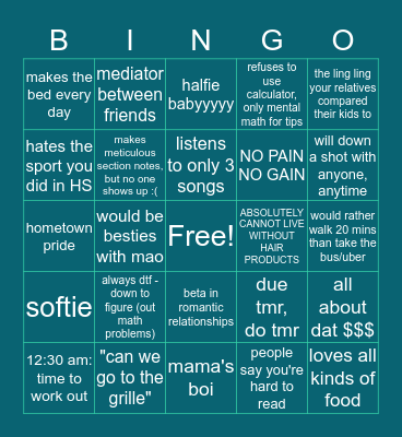 Ryan Wood Bingo Card