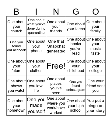 Bingo Bingo Card
