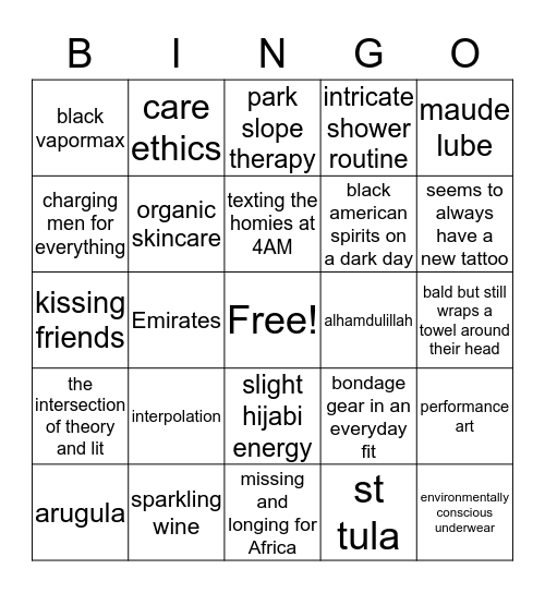 Laith Bingo Card