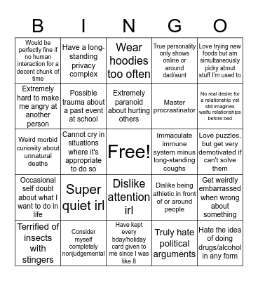 Chatran (real) Bingo Card