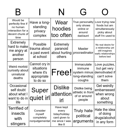 Chatran (real) Bingo Card