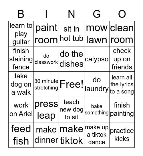 quarantine bingo :))) Bingo Card