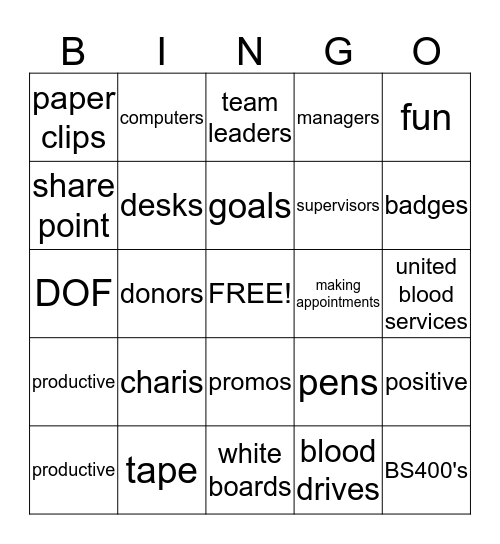 UBS  Bingo Card