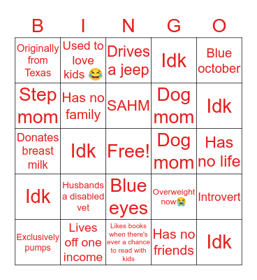 Sarah Lynn Bingo Card
