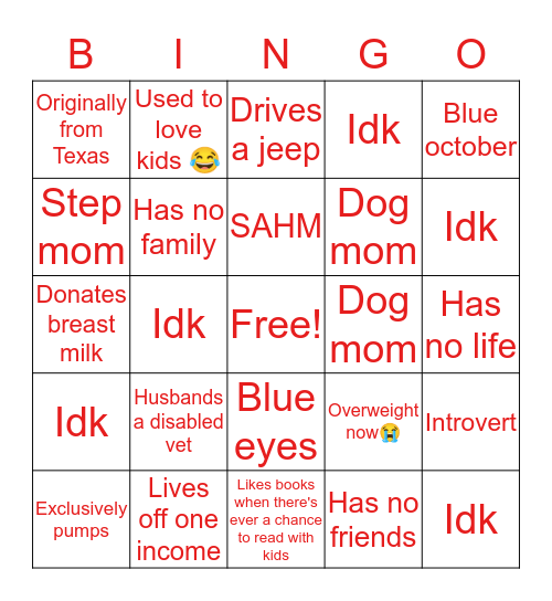Sarah Lynn Bingo Card