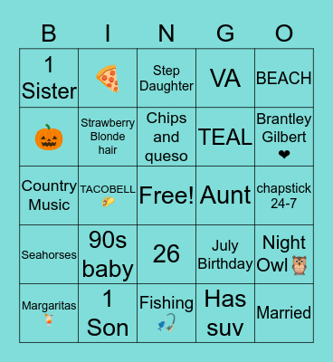 How Similar are you to Jessie Bingo Card