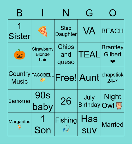 How Similar are you to Jessie Bingo Card