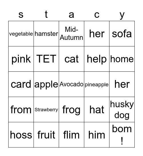 luky bingo Card