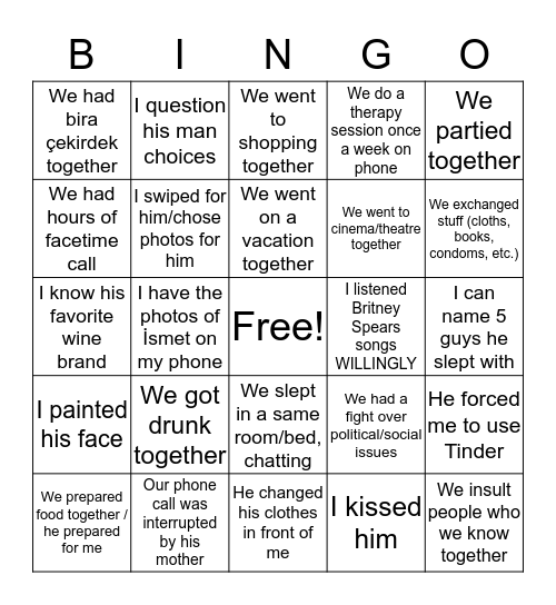 Aybiş Bingo Card