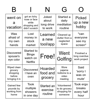 ECM BINGO ROUND 1 Bingo Card