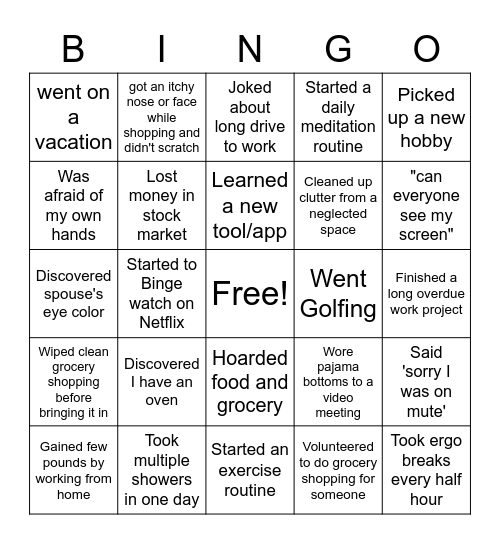 ECM BINGO ROUND 1 Bingo Card